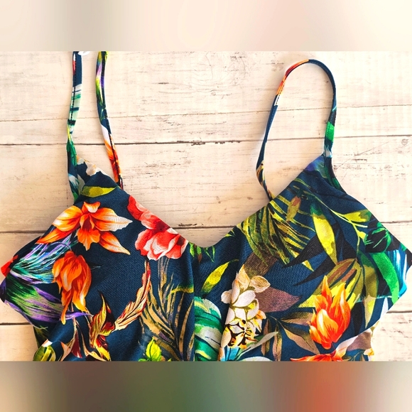 Magicsuit Serenity Rita Tankini Top Swimwear Ruffle Tropical Slimming Control - Picture 4 of 8